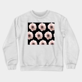 Blush poppies - ebony Crewneck Sweatshirt